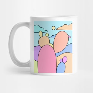 Pastel Cactus desert Cute Landscape Mug